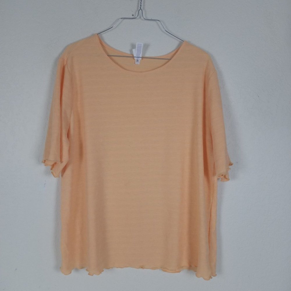 Stars Above XXL Pajama Top Peach Sherbert Ruffled trim
